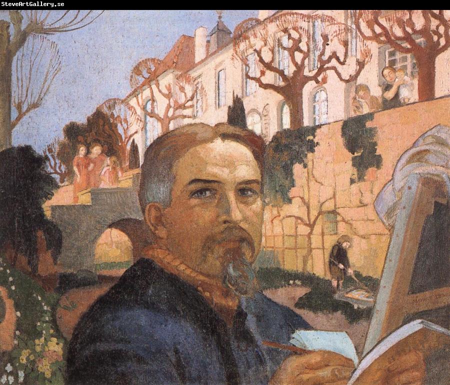 Maurice Denis Self-portrait with His Family in Front of Their House